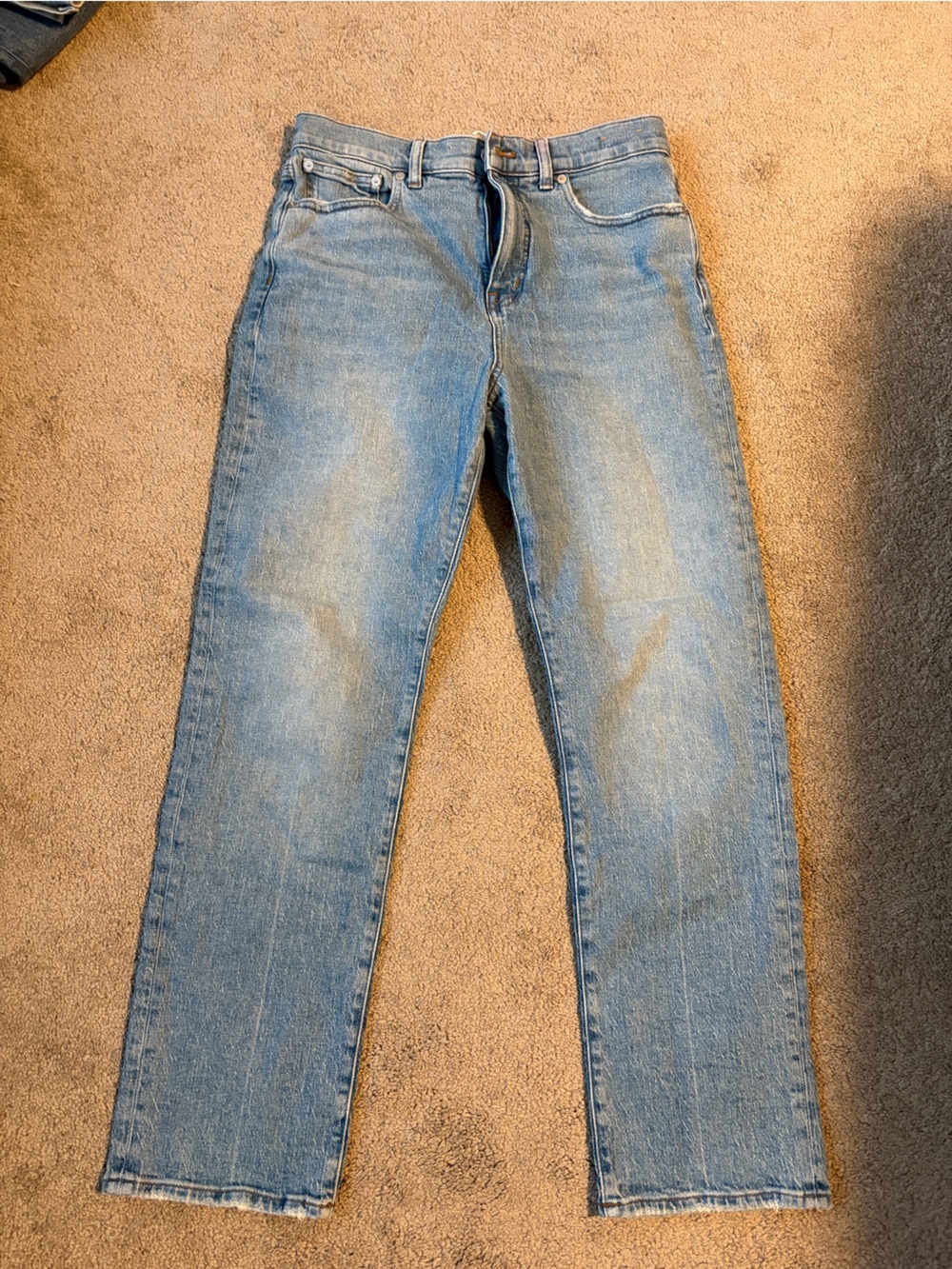Madewell high rise Light Wash Straight Leg Jeans - Classic Blue Denim